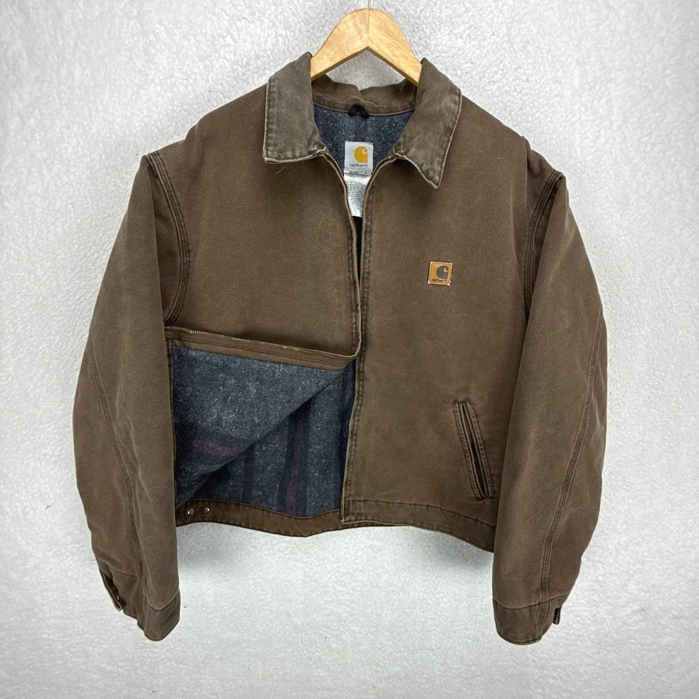 Carhartt Detroit Jacket Blanket Lined Mens‎ 2XL J146 CHT Chestnut Brown EUC